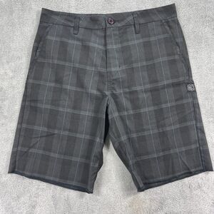 Rip Curl Live The Search Chino Shorts Mens 34 Gray Plaid All Day Comfort Outdoor